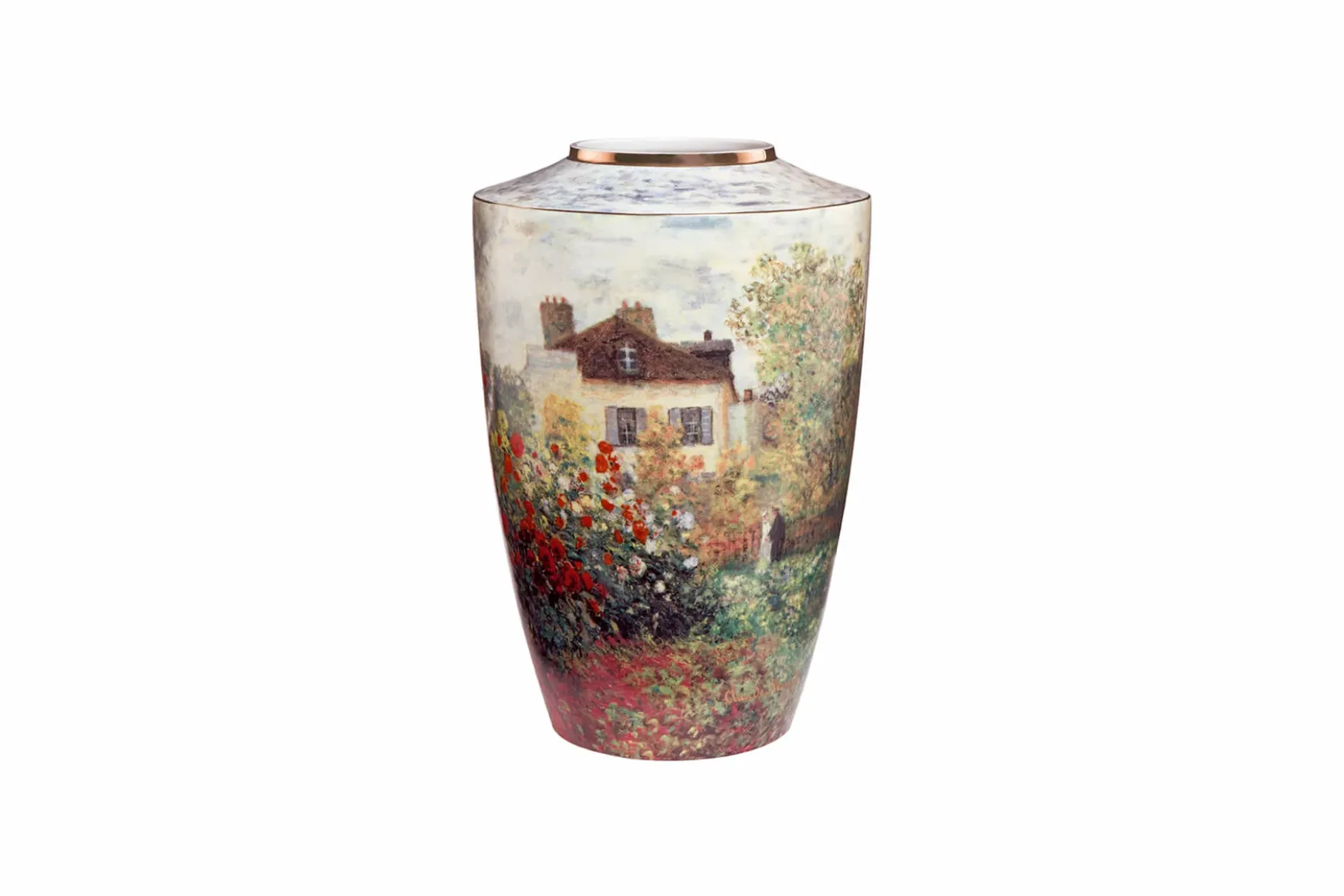 Porzellan Vase 'Träumerisches Idyll' von Claude Monet 16x24x16cm