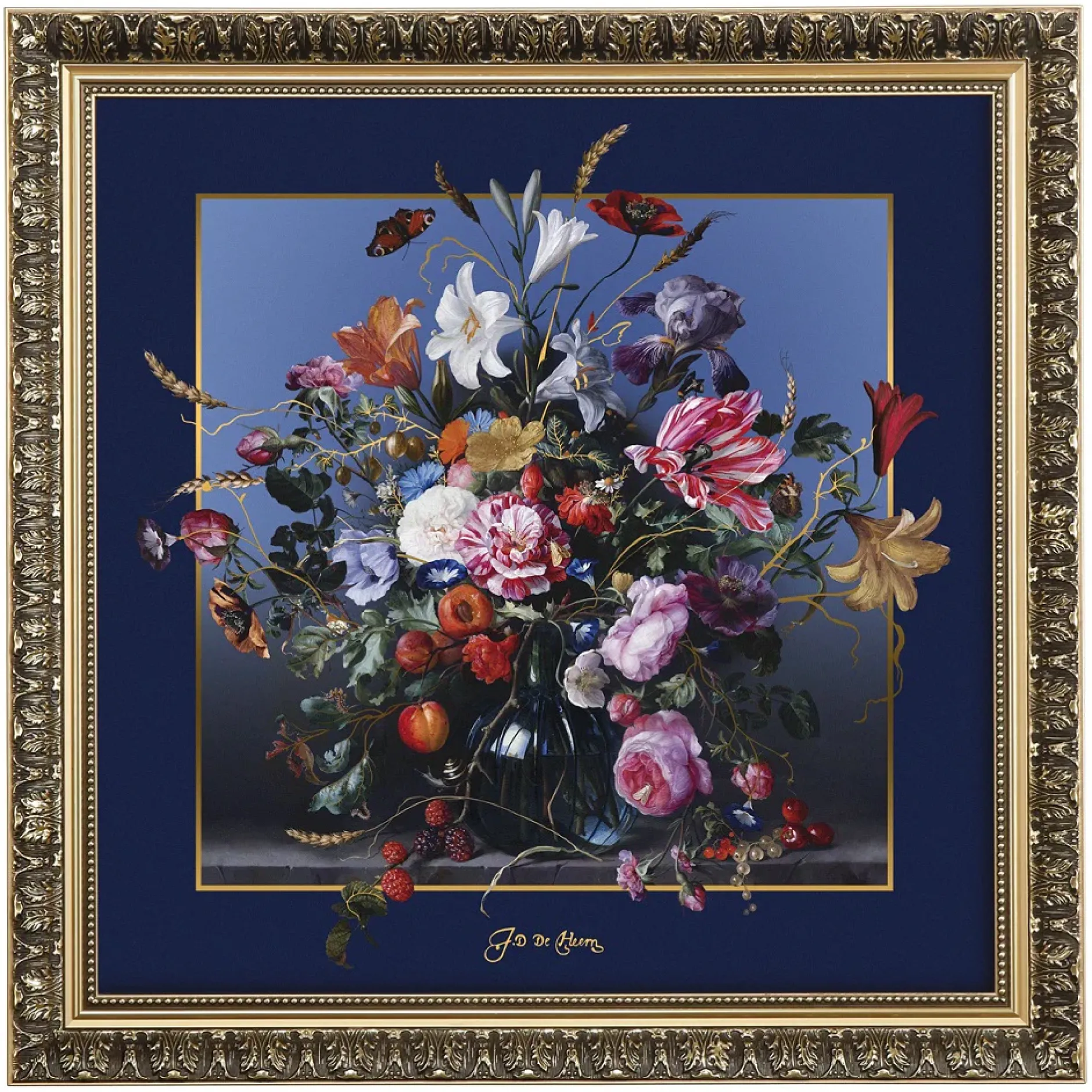 Porzellan Wandbild 'Duft der Sehnsucht' von Jan Davidsz de Heem 68x68x3,5cm