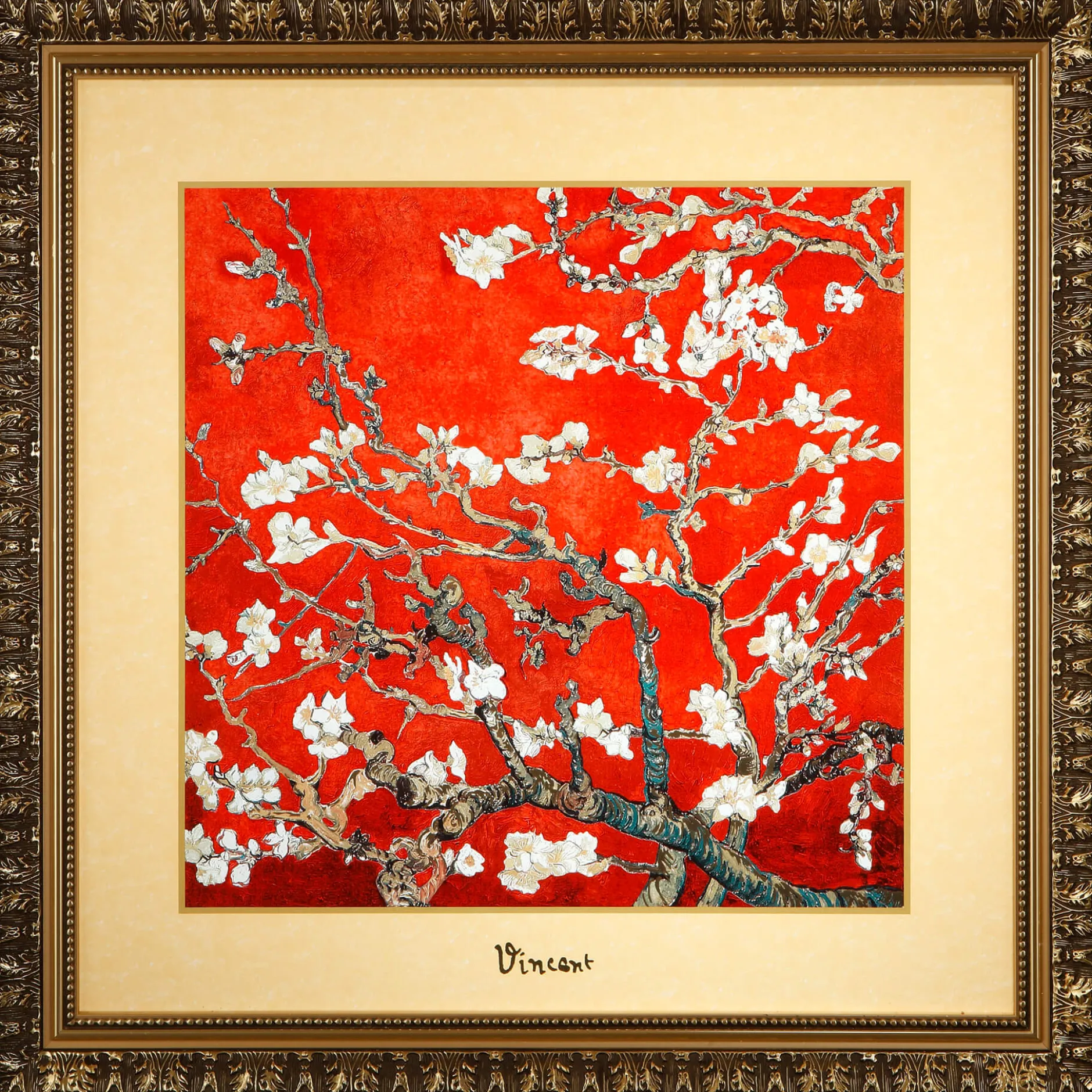 Porzellan Wandbild 'Maienzeit' von Vincent van Gogh 68x68x3,5cm