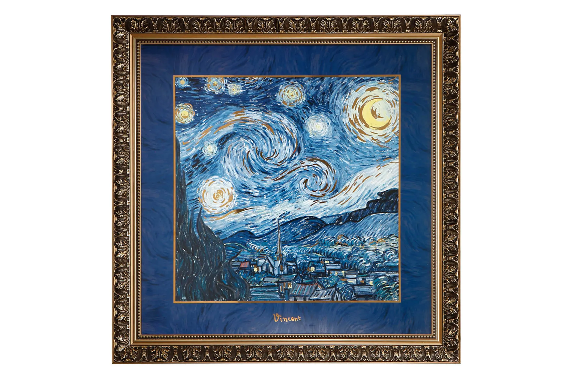 Porzellan Wandbild 'Memories in Blue' von Vincent van Gogh 68x68x3,5cm