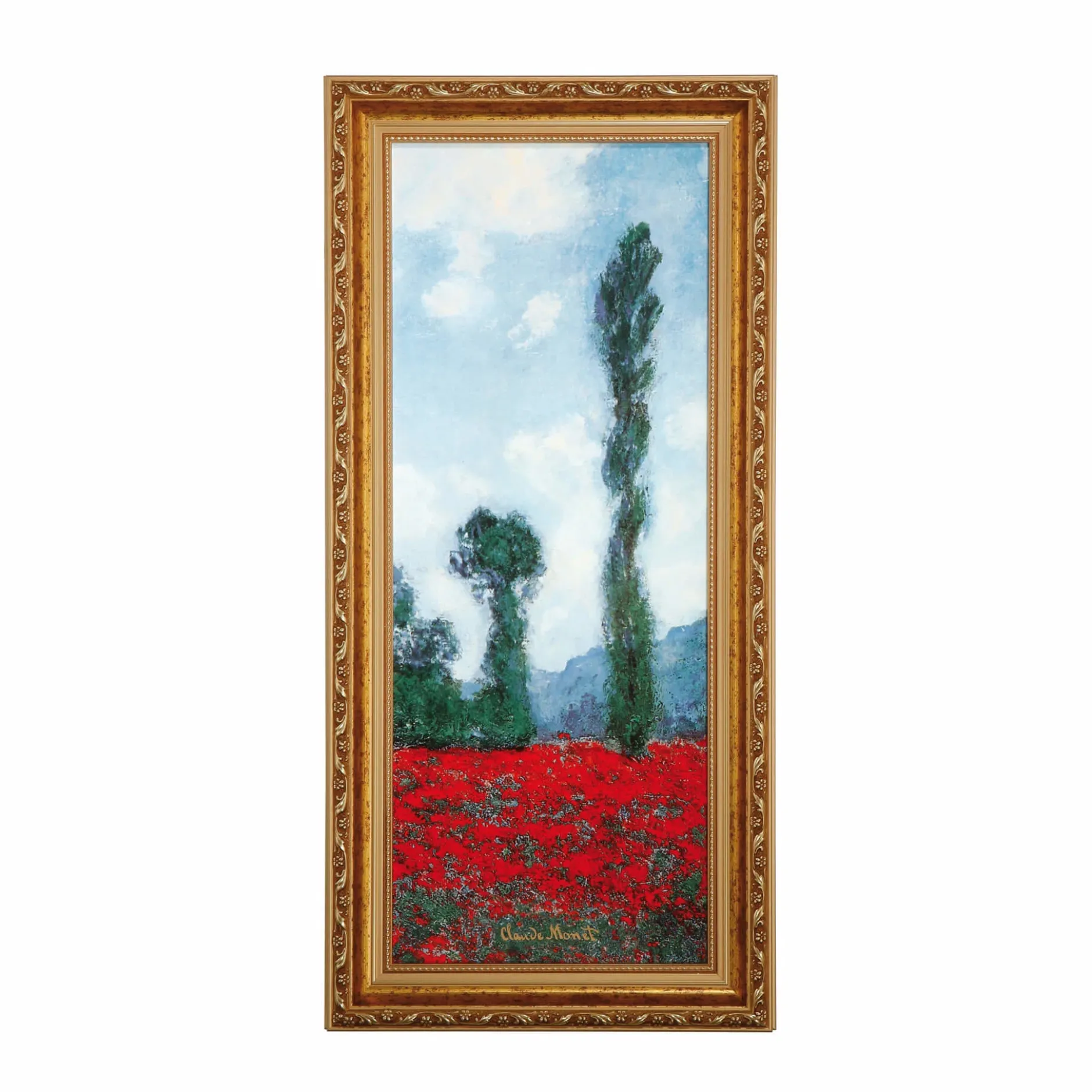 Porzellan Wandbild 'Red Flower Bed' von Claude Monet 27x57x4,5cm