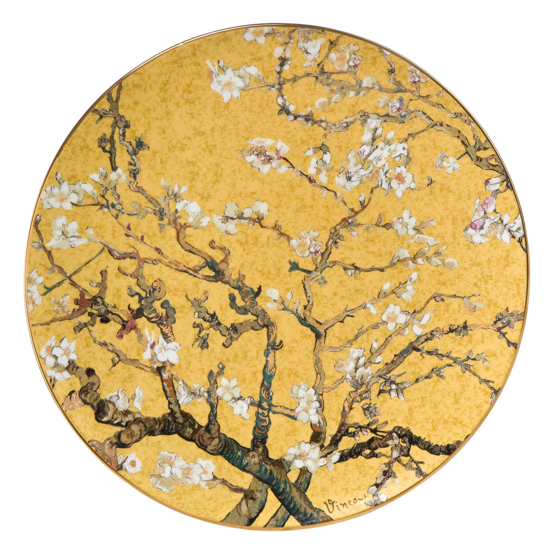Porzellan Wandteller 'Blooming Almonds' von Vincent van Gogh