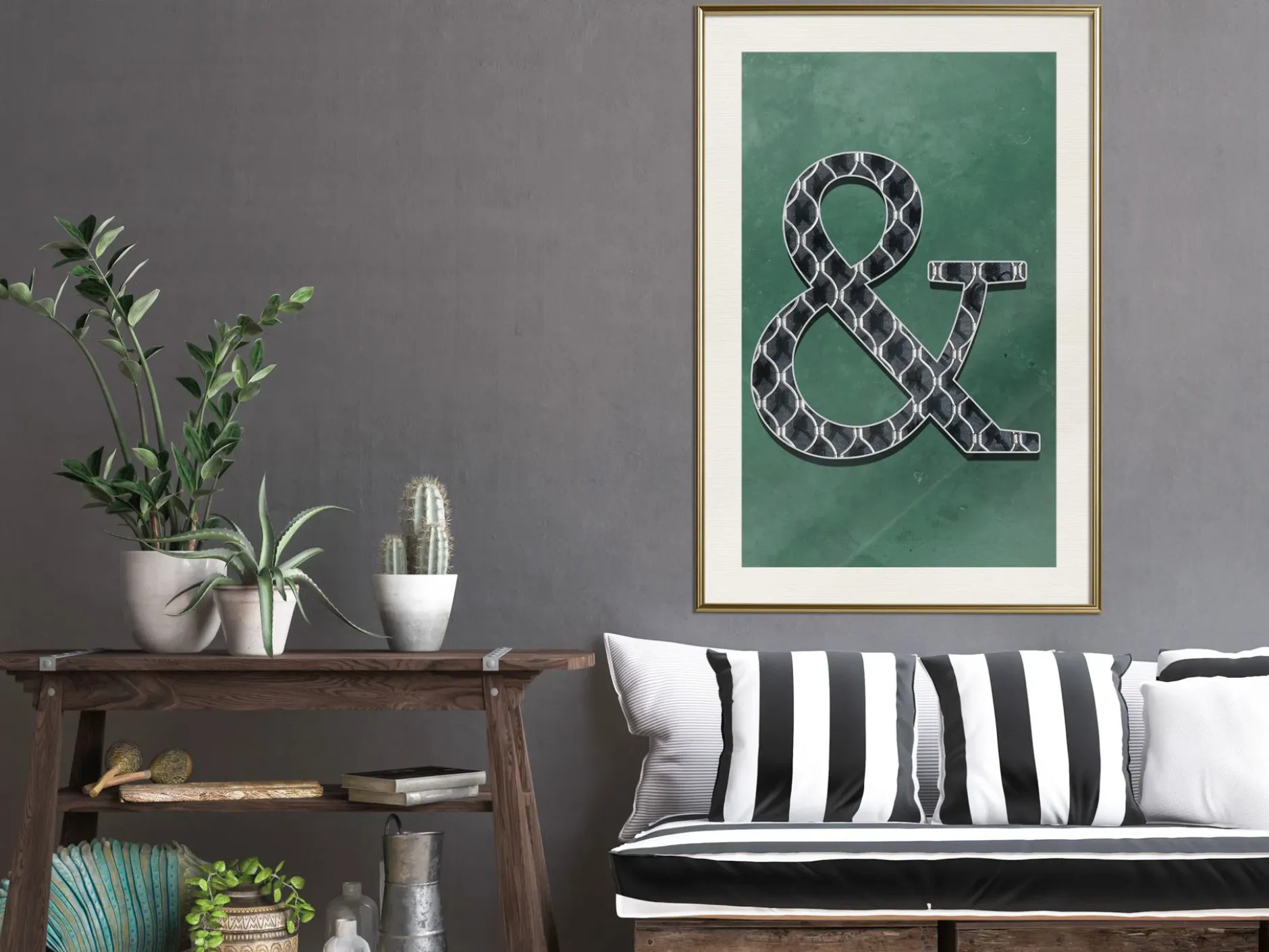 Poster 'Ampersand on Green Background'