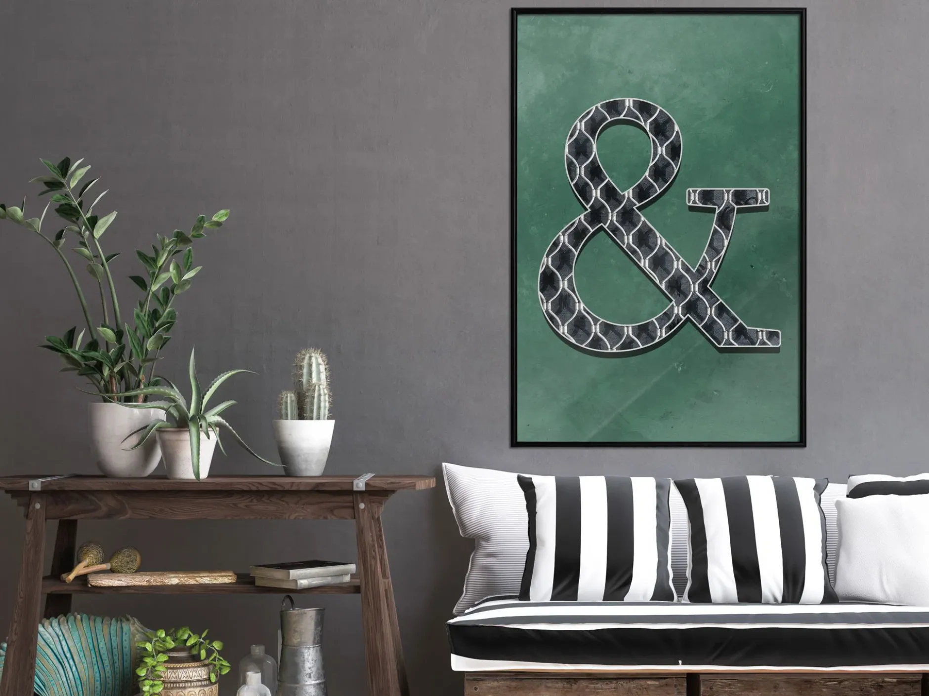 Poster 'Ampersand on Green Background'