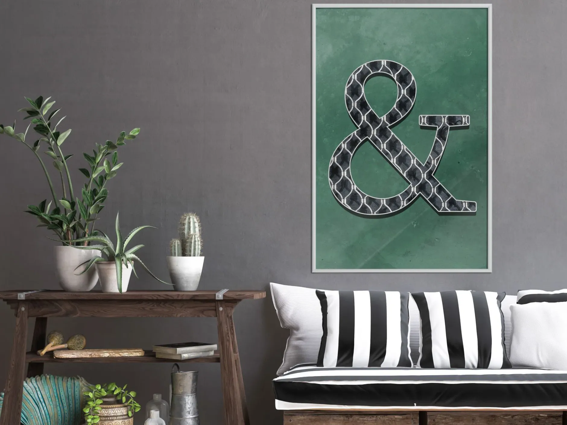 Poster 'Ampersand on Green Background'