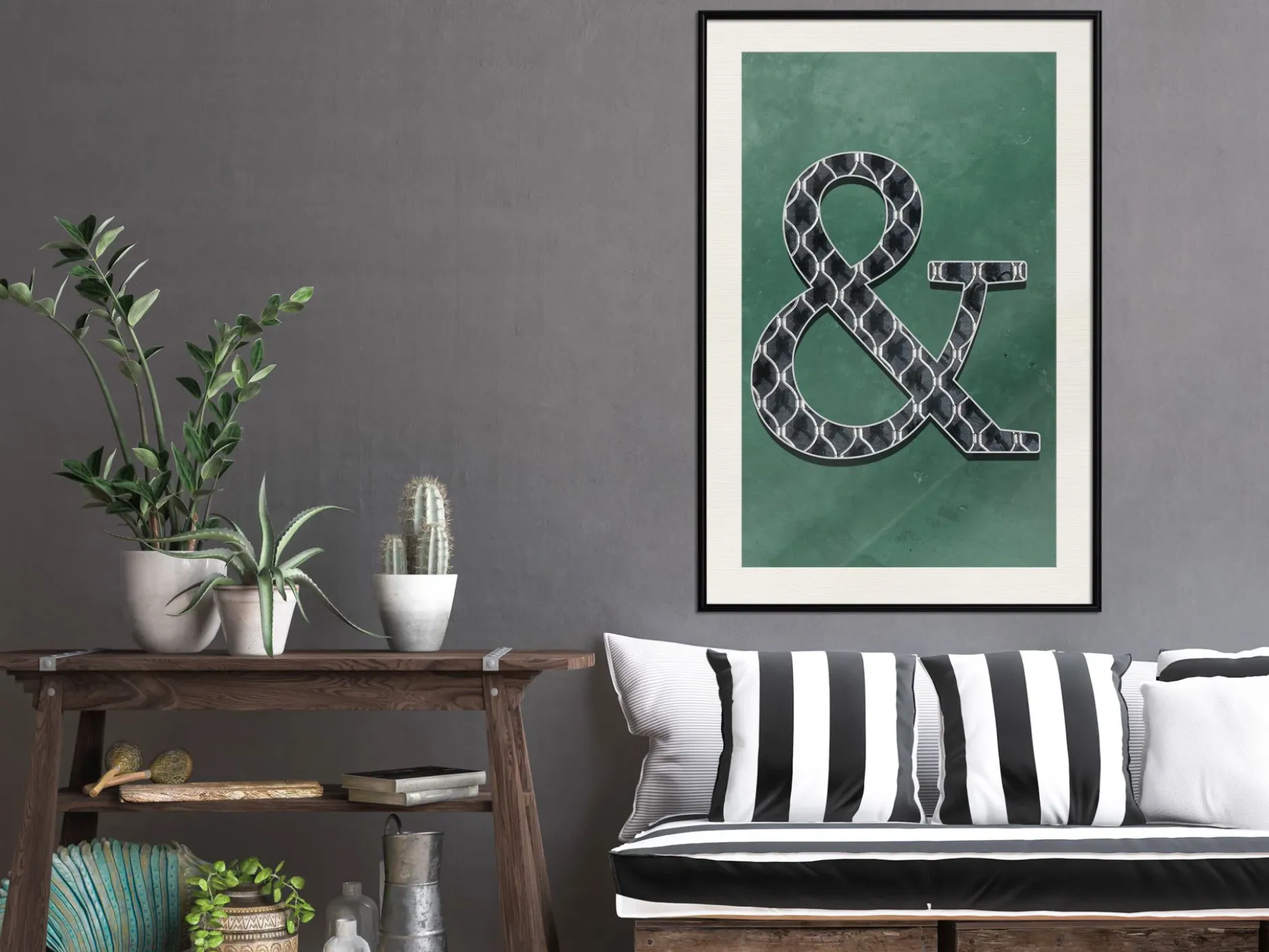 Poster 'Ampersand on Green Background'