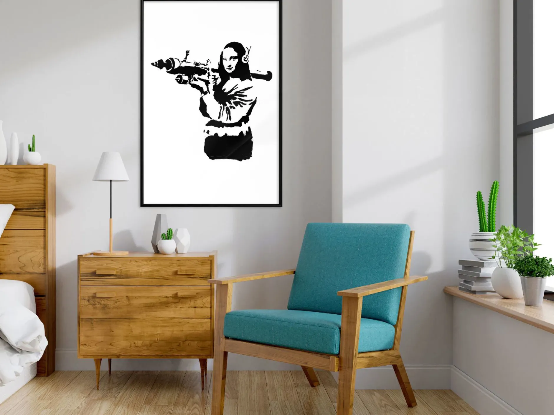 Poster 'Banksy Mona Lisa with Rocket Launcher'