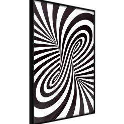 Poster 'Black and White Swirl'