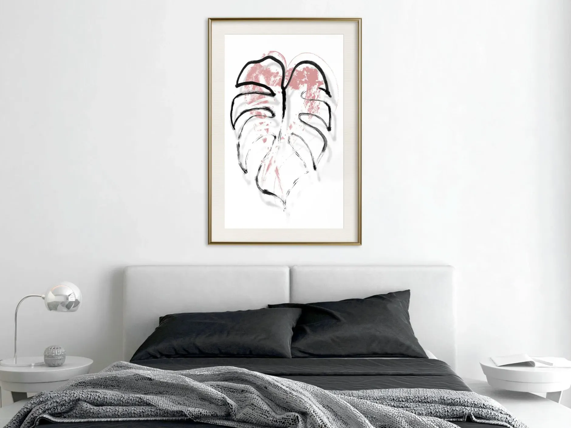 Poster 'Black Leaf Outline'