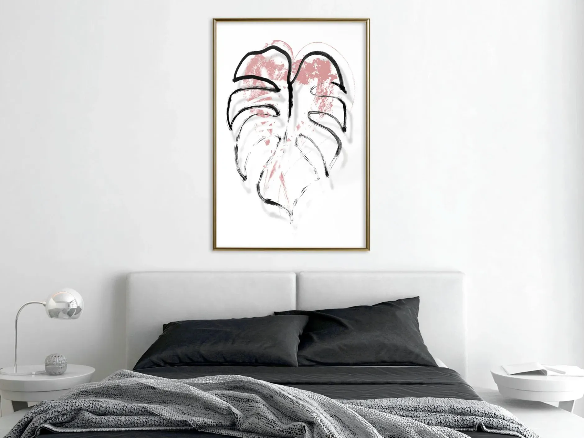 Poster 'Black Leaf Outline'