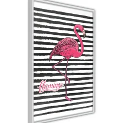 Poster 'Black Stripes and Flamingo'