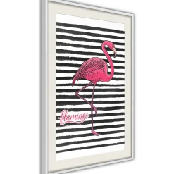Poster 'Black Stripes and Flamingo'