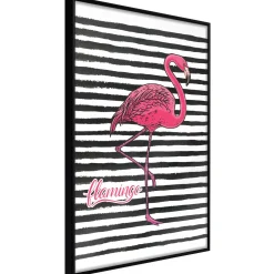 Poster 'Black Stripes and Flamingo'