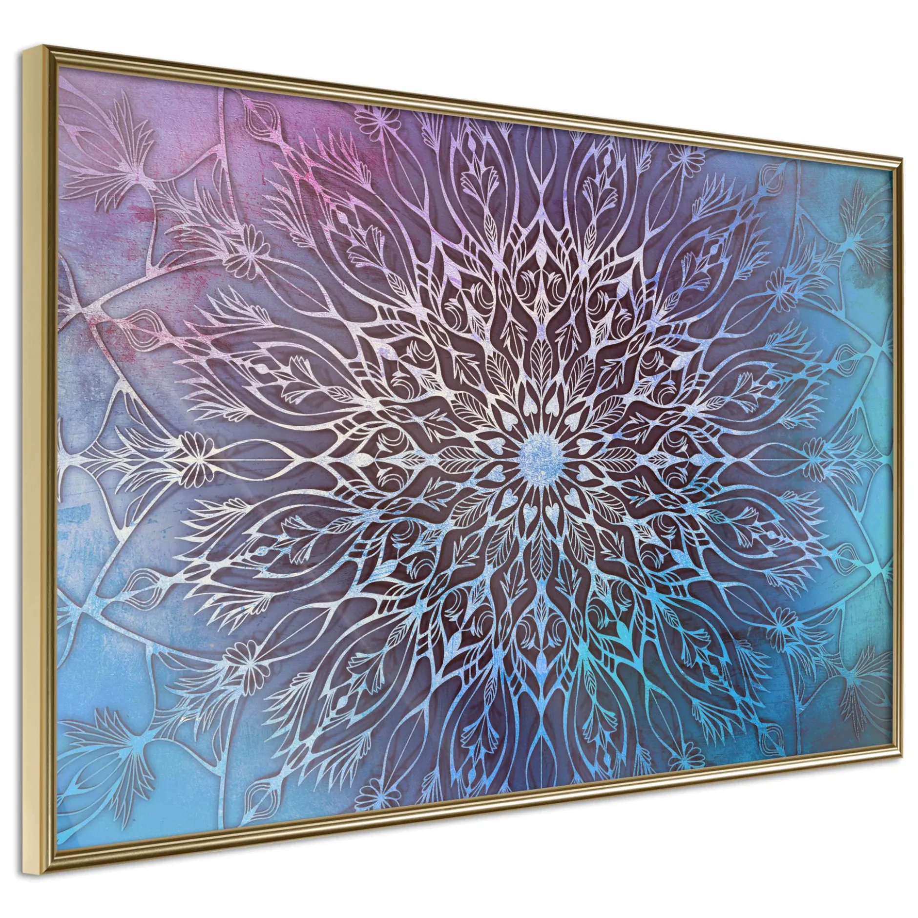 Poster 'Blue and Pink Mandala'