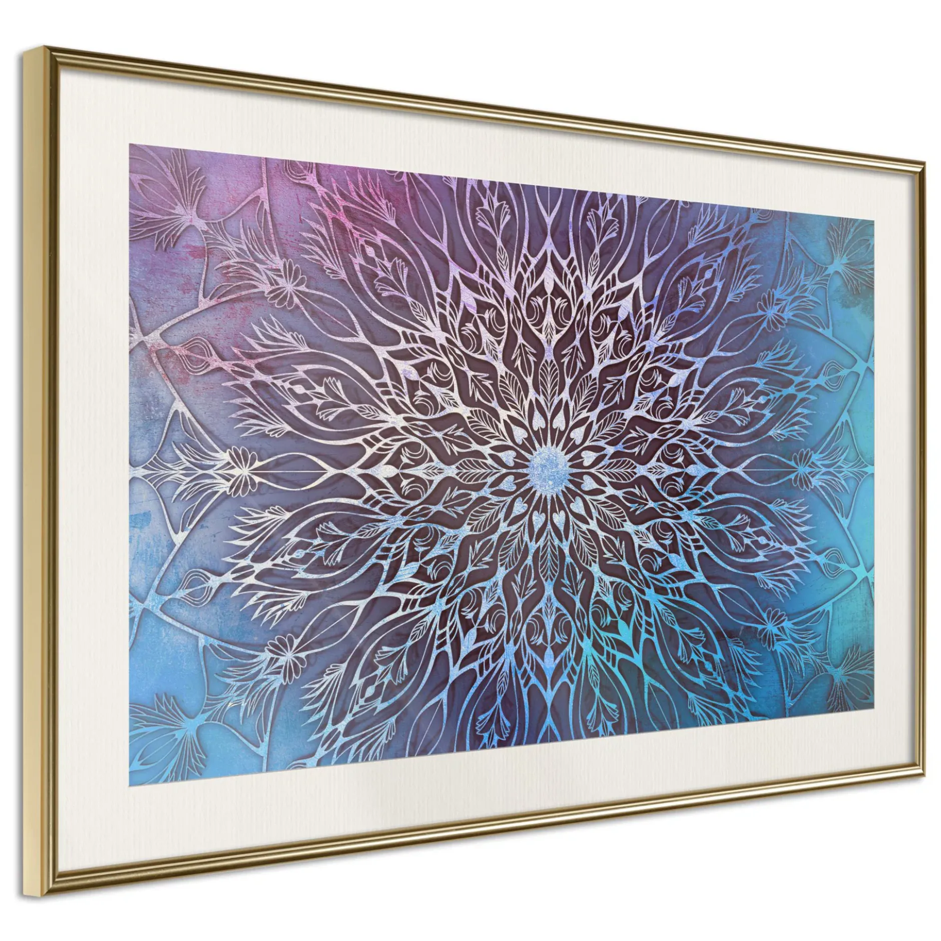 Poster 'Blue and Pink Mandala'