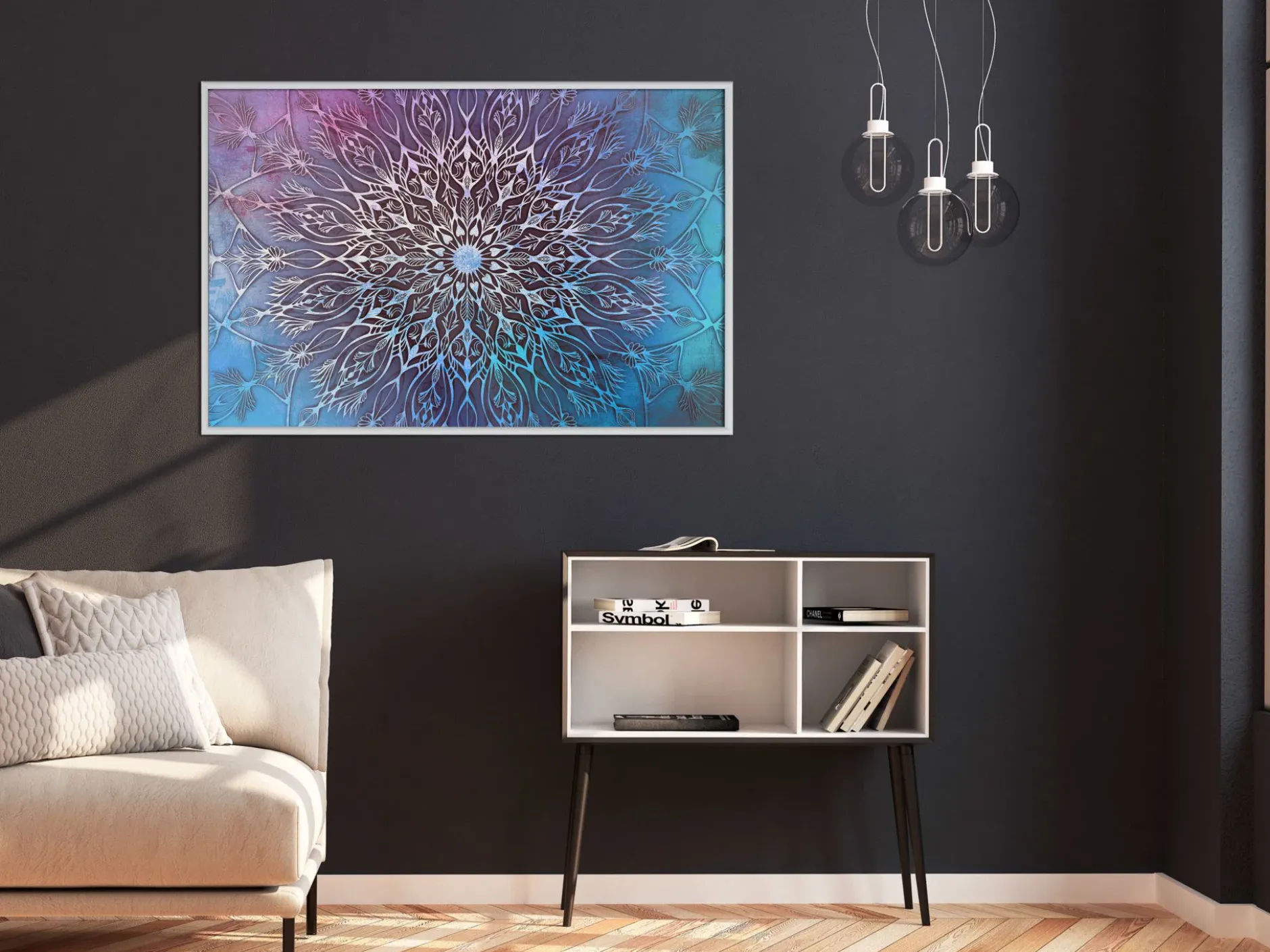 Poster 'Blue and Pink Mandala'
