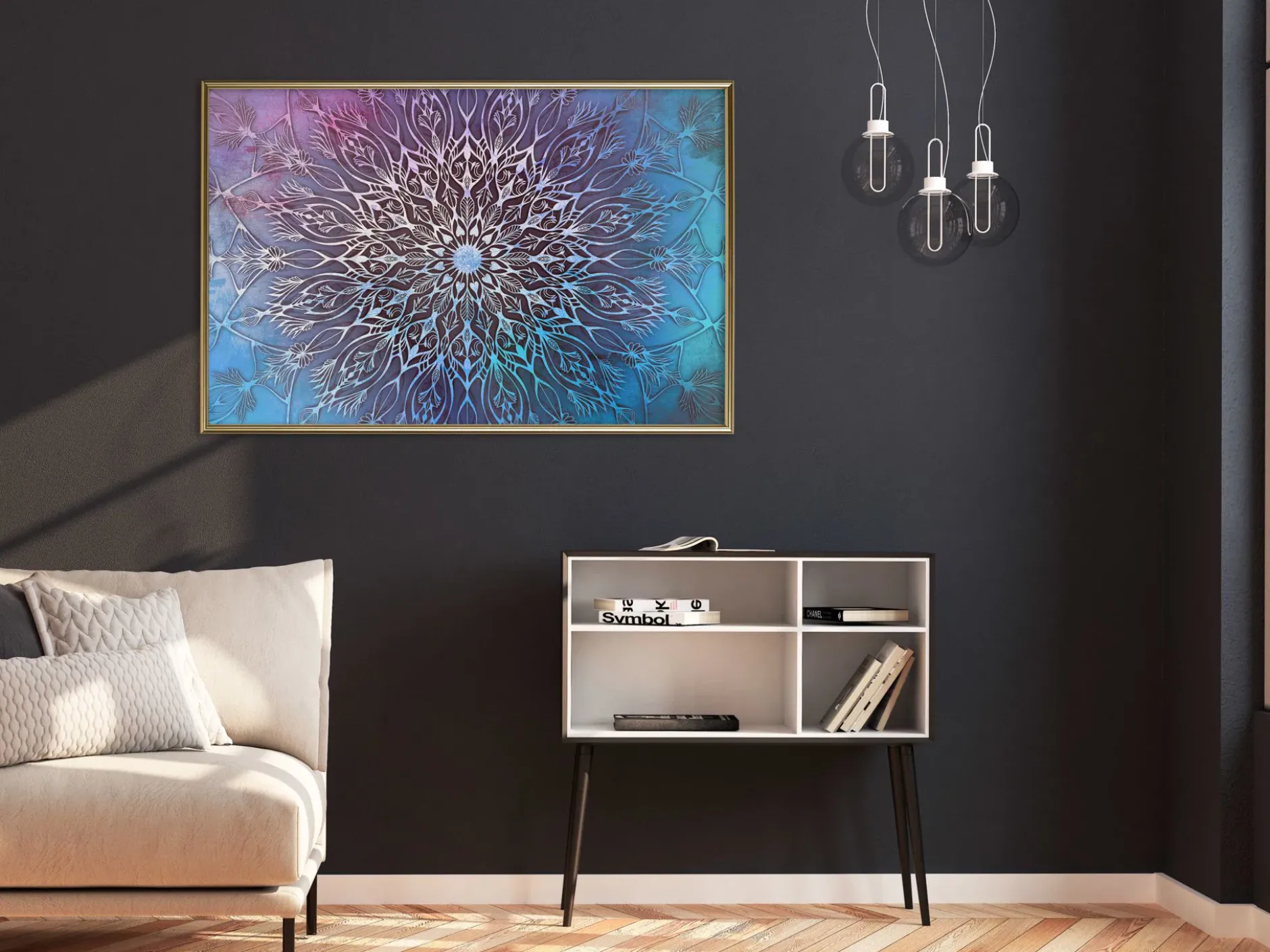 Poster 'Blue and Pink Mandala'