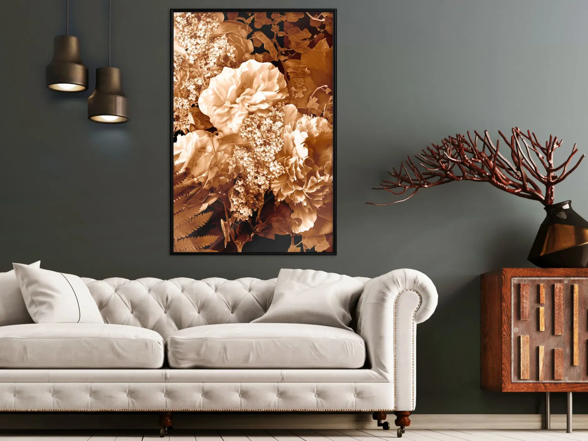 Poster 'Bouquet in Sepia'