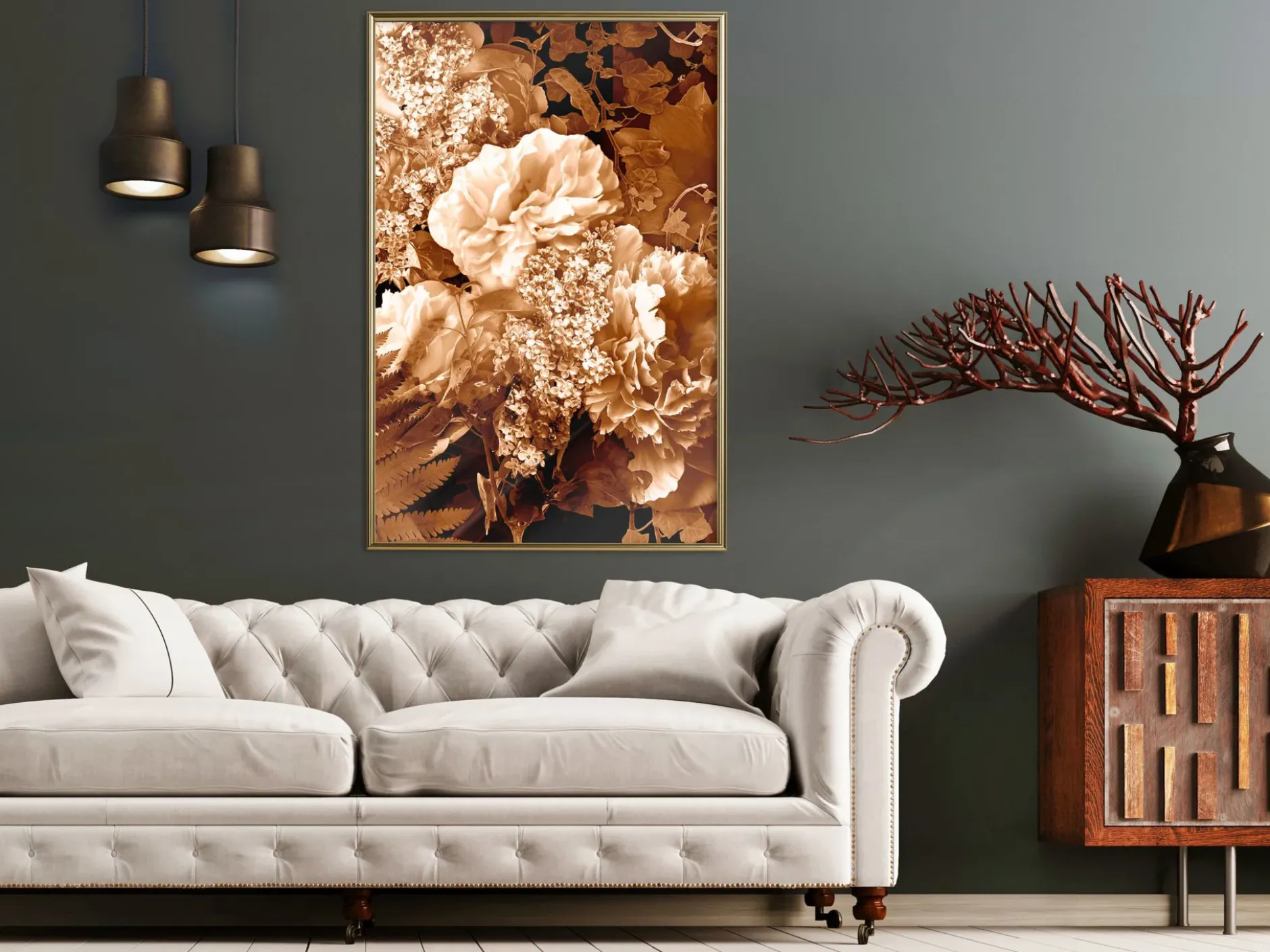 Poster 'Bouquet in Sepia'