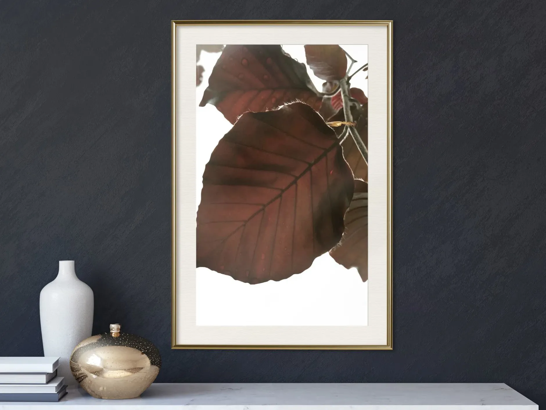 Poster 'Burgundy Tilia Leaf'