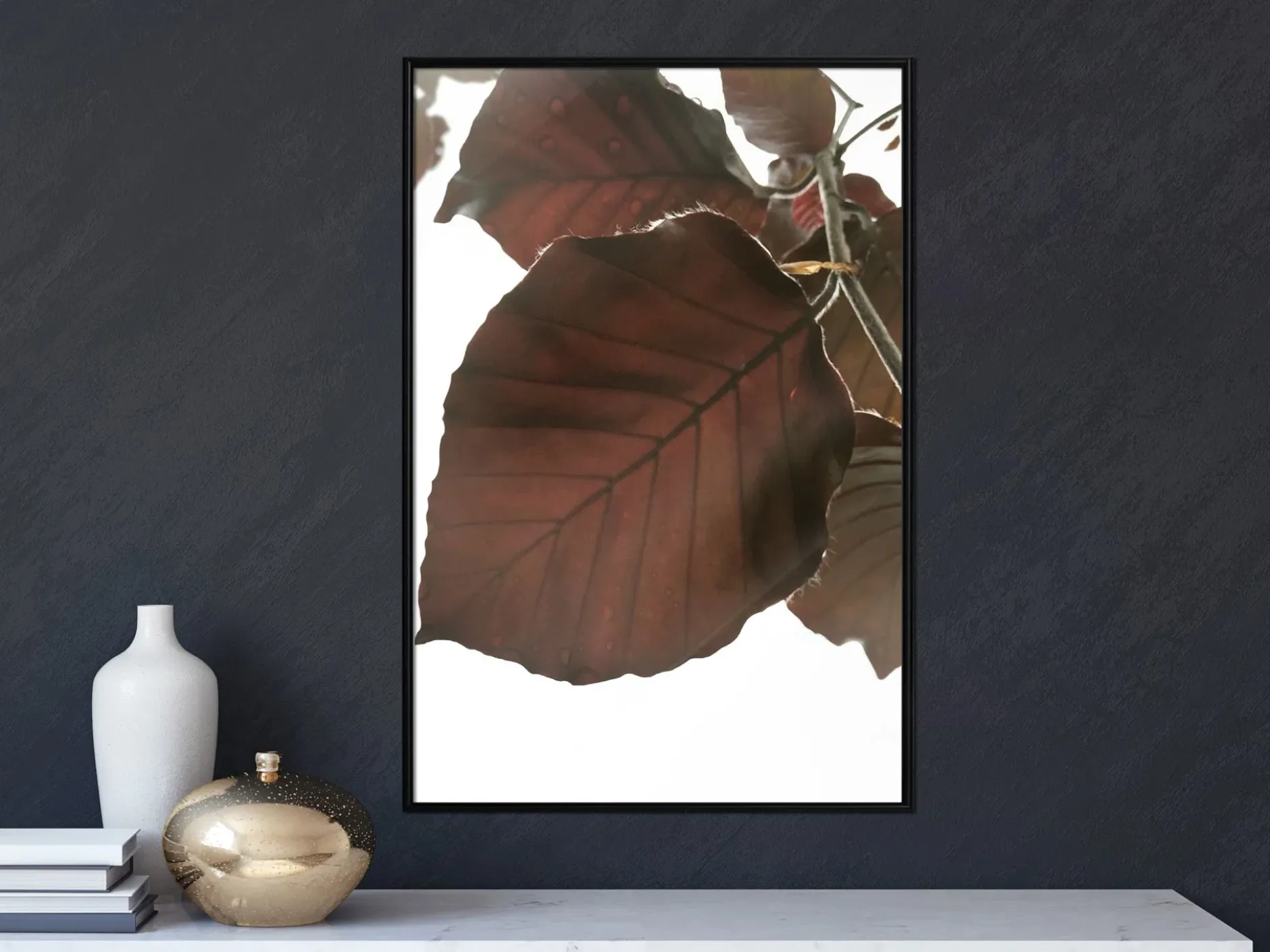 Poster 'Burgundy Tilia Leaf'