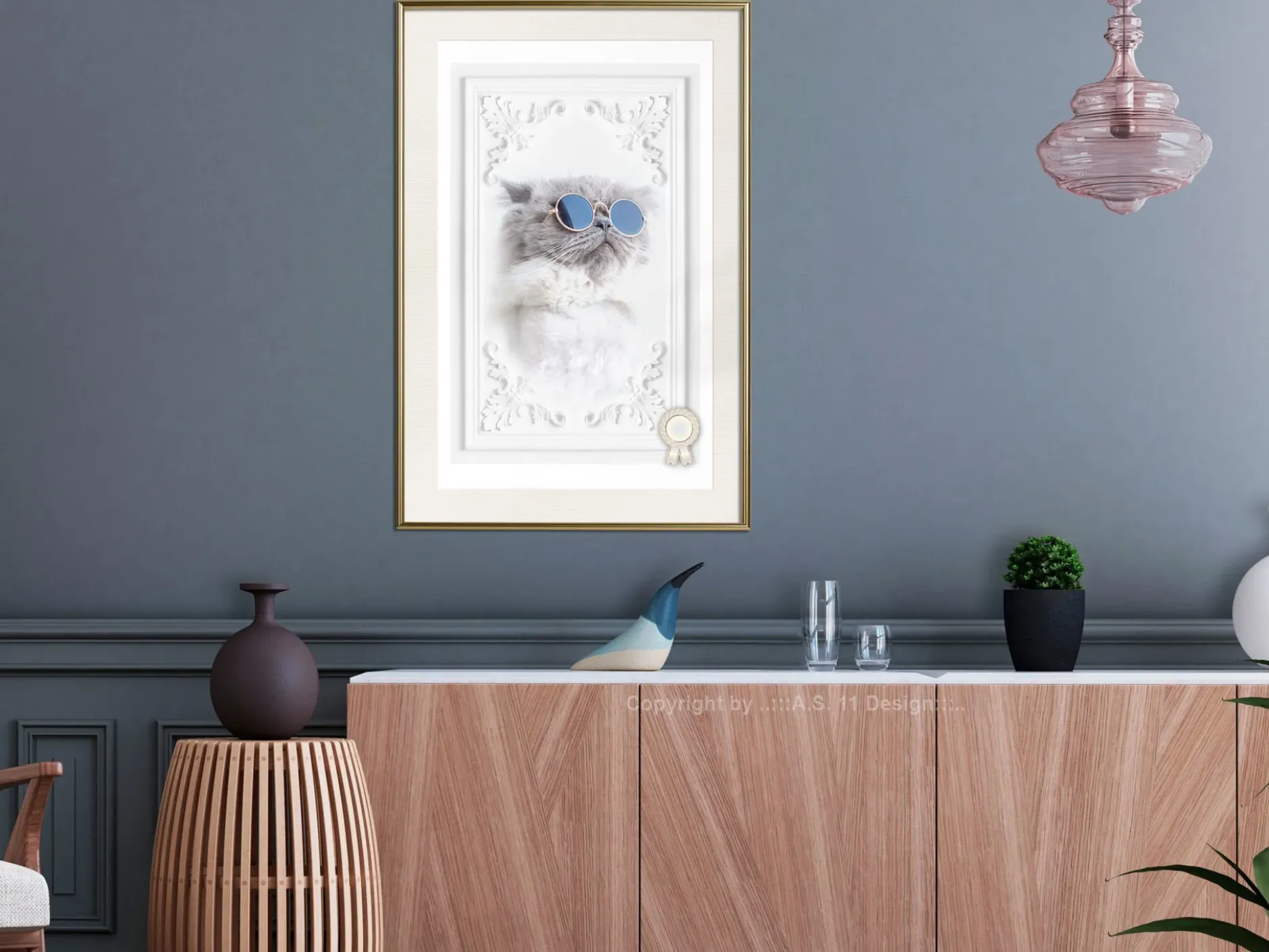Poster 'Cat with Glasses'
