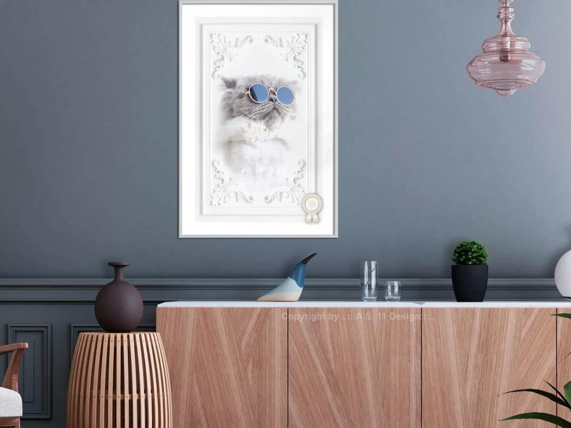 Poster 'Cat with Glasses'
