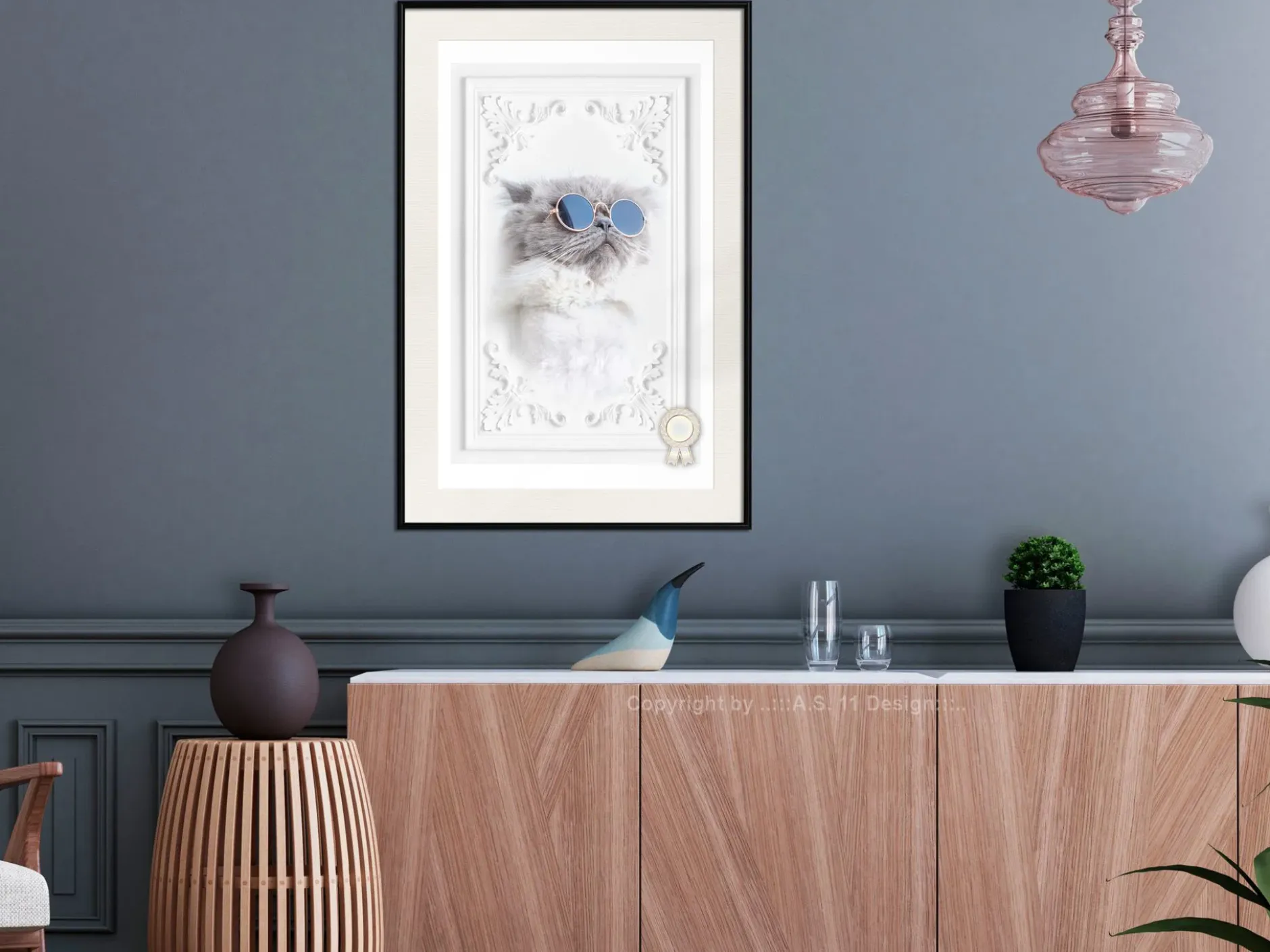 Poster 'Cat with Glasses'