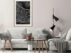 Poster 'City Map: Amsterdam (Dark)'
