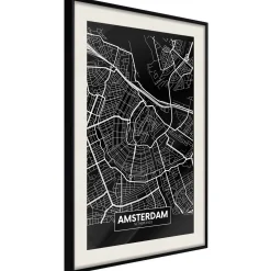 Poster 'City Map: Amsterdam (Dark)'