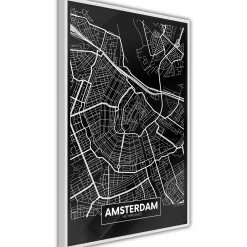 Poster 'City Map: Amsterdam (Dark)'