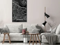 Poster 'City Map: Amsterdam (Dark)'