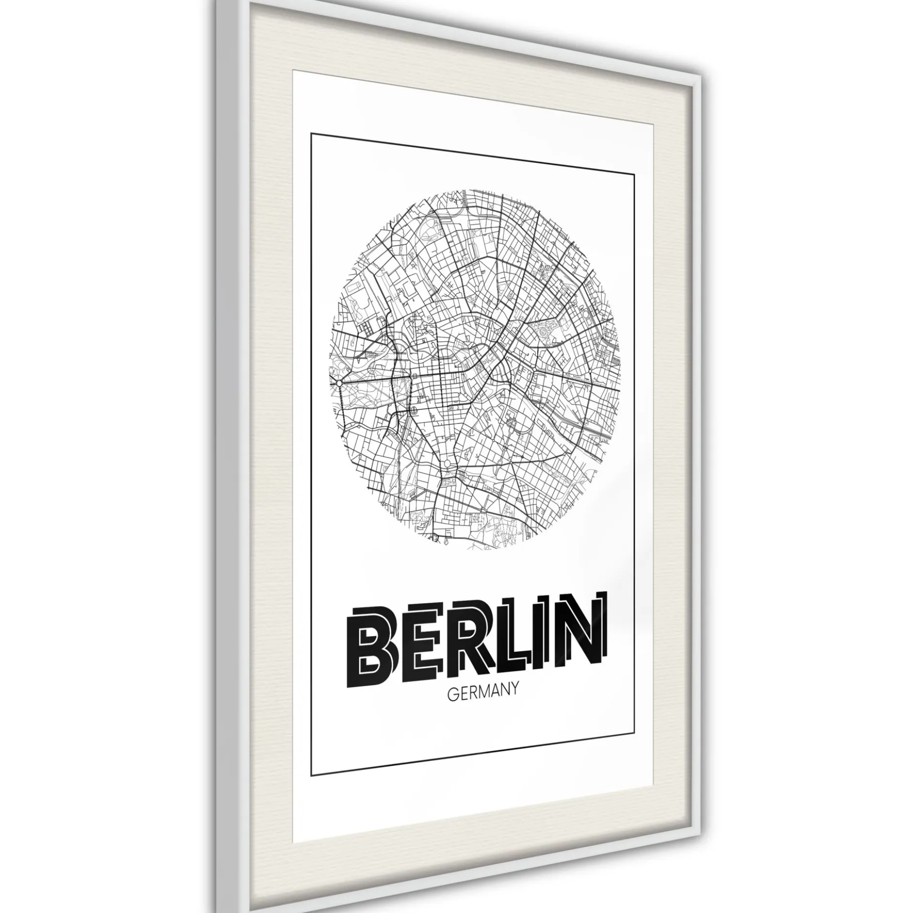 Poster 'City Map: Berlin (Round)'