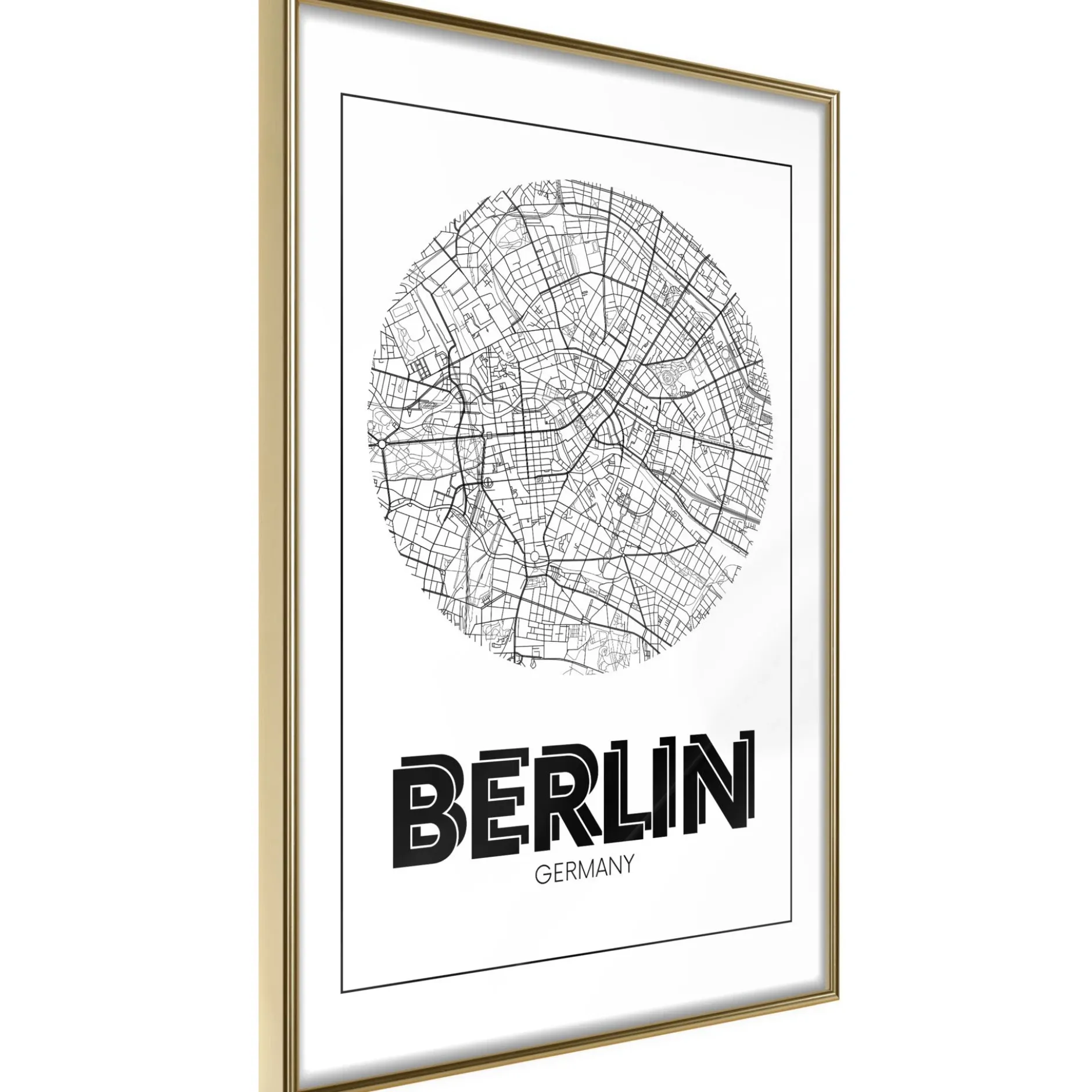 Poster 'City Map: Berlin (Round)'