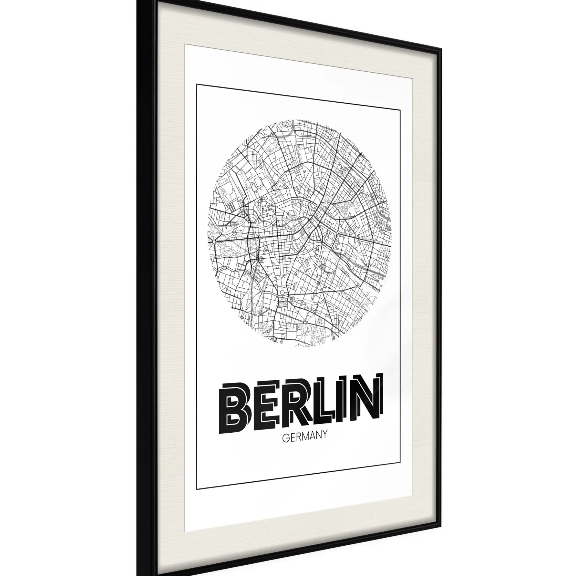 Poster 'City Map: Berlin (Round)'