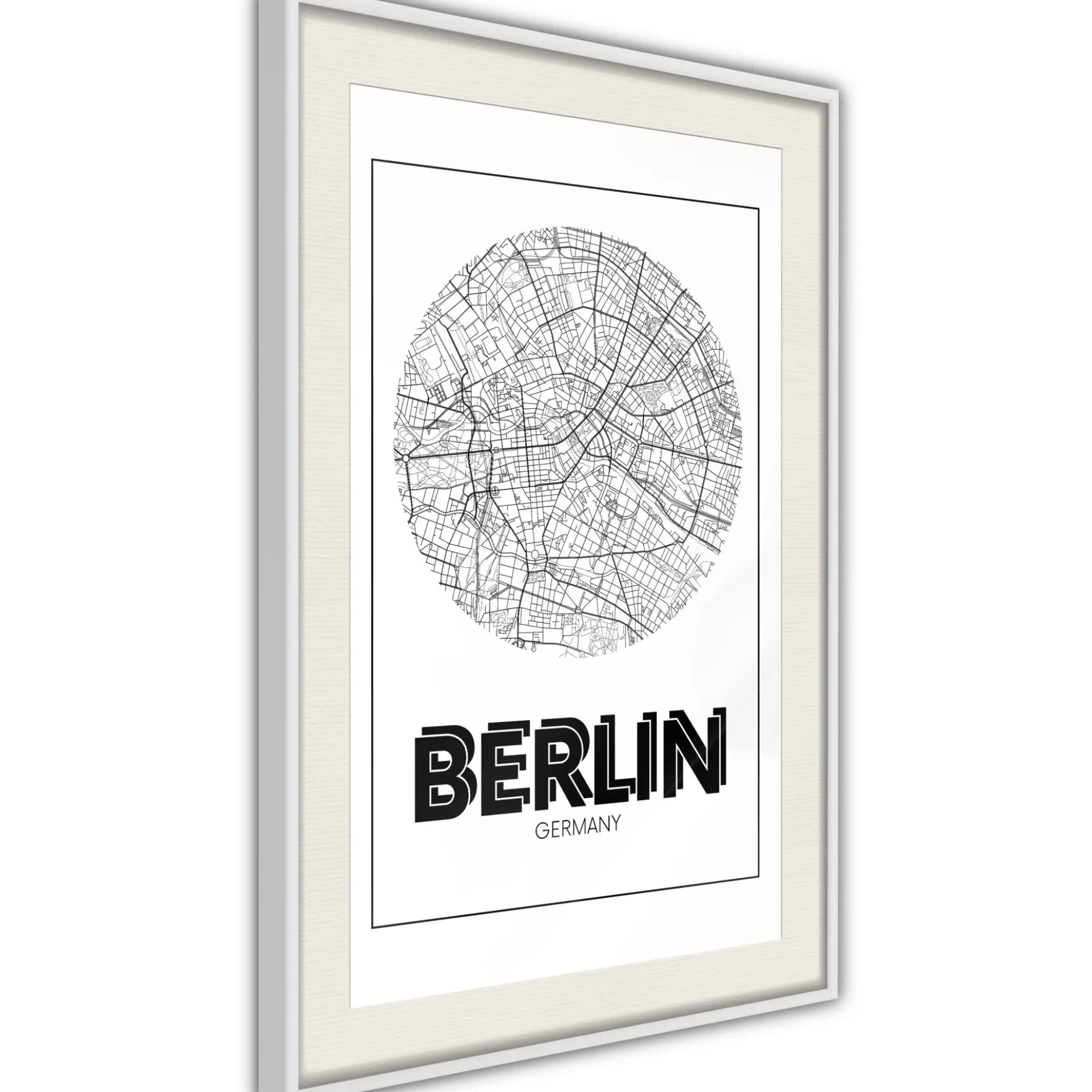 Poster 'City Map: Berlin (Round)'
