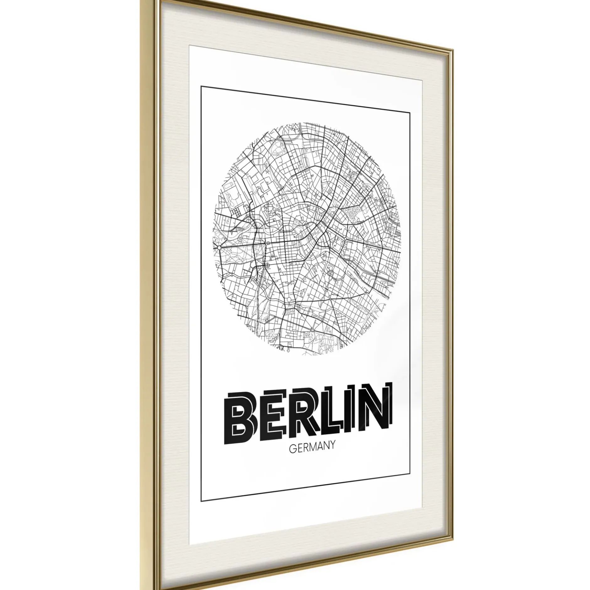 Poster 'City Map: Berlin (Round)'