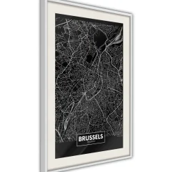 Poster 'City Map: Brussels (Dark)'