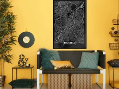 Poster 'City Map: Brussels (Dark)'