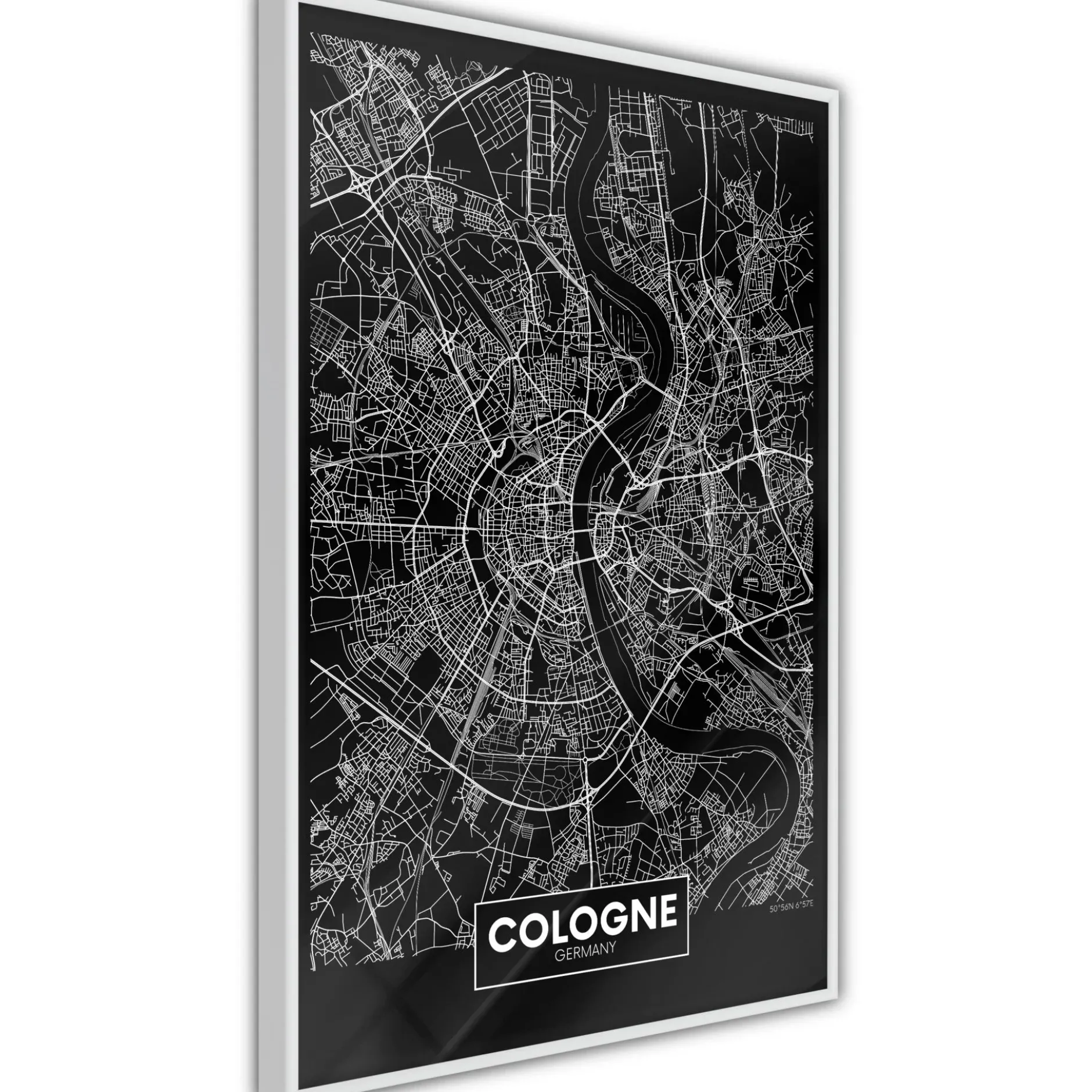 Poster 'City Map: Cologne (Dark)'