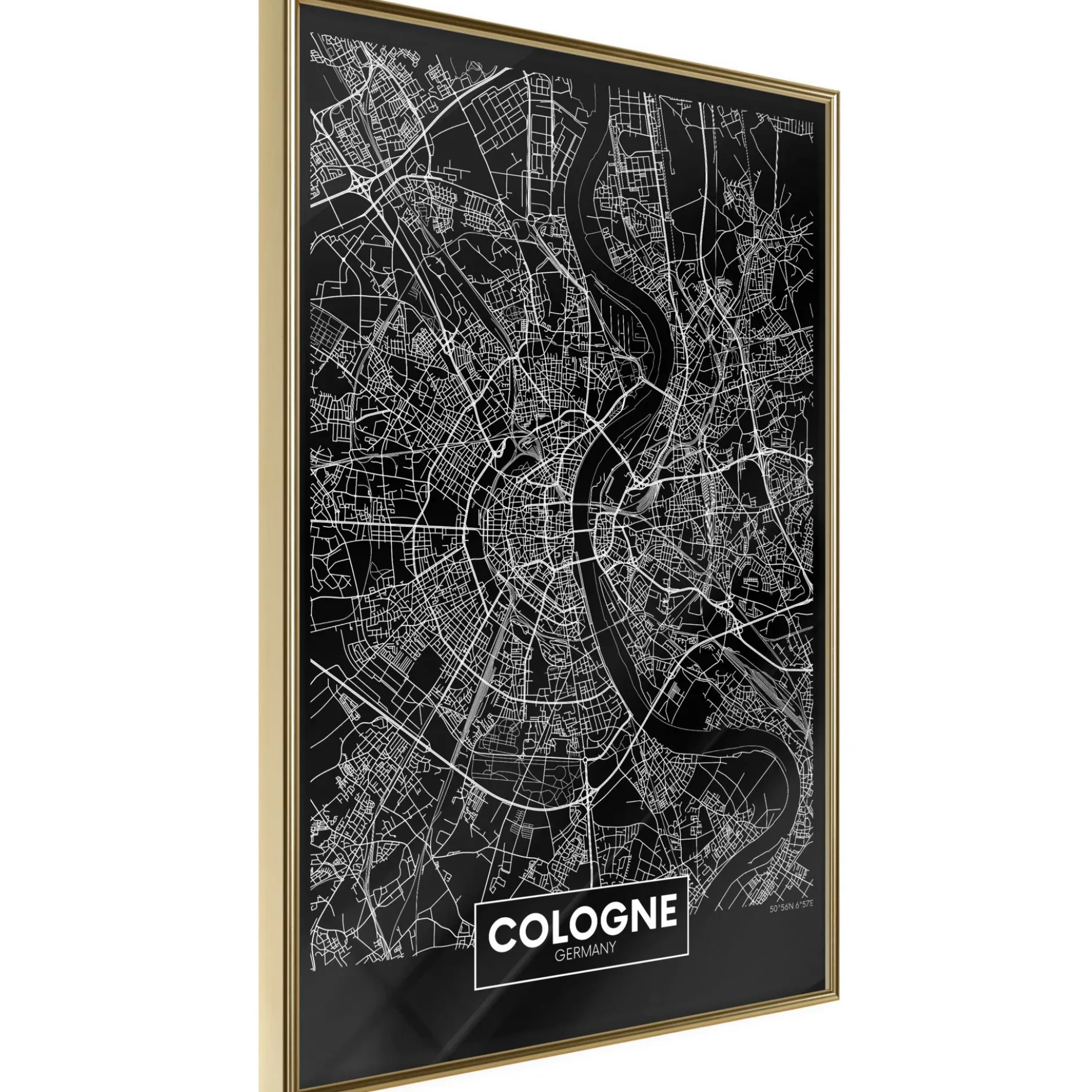 Poster 'City Map: Cologne (Dark)'