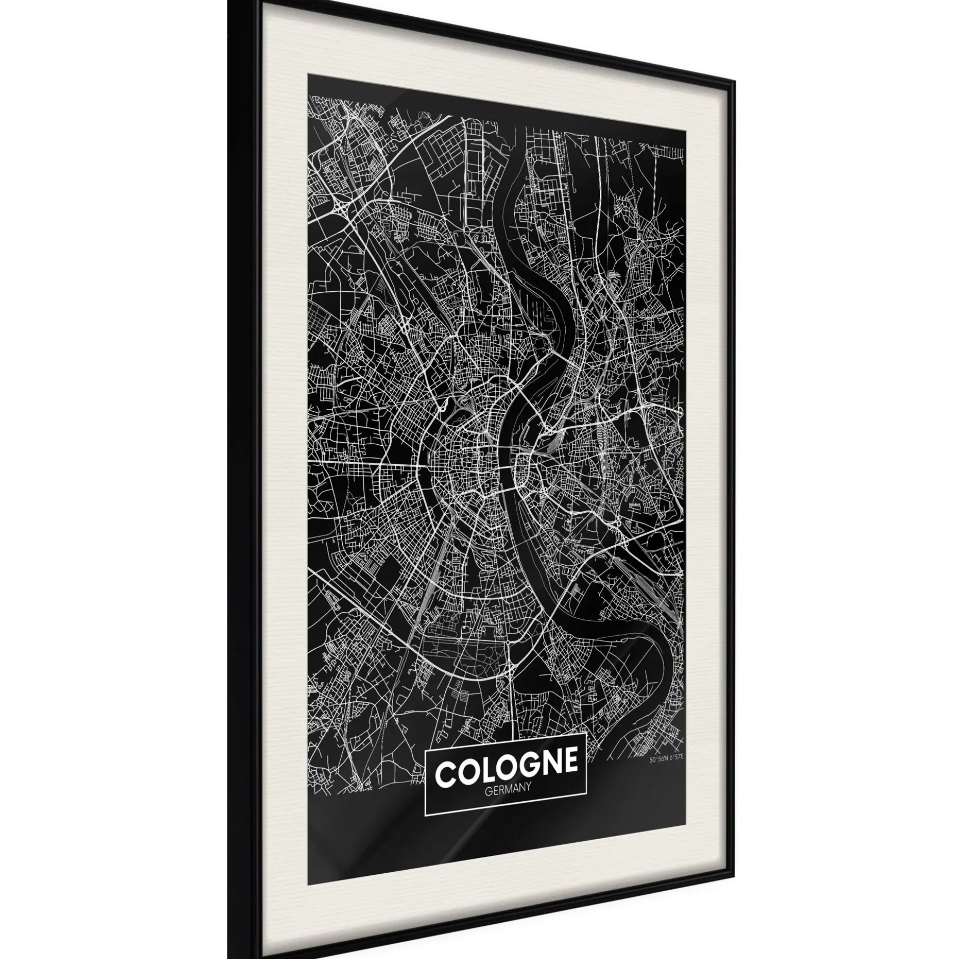 Poster 'City Map: Cologne (Dark)'