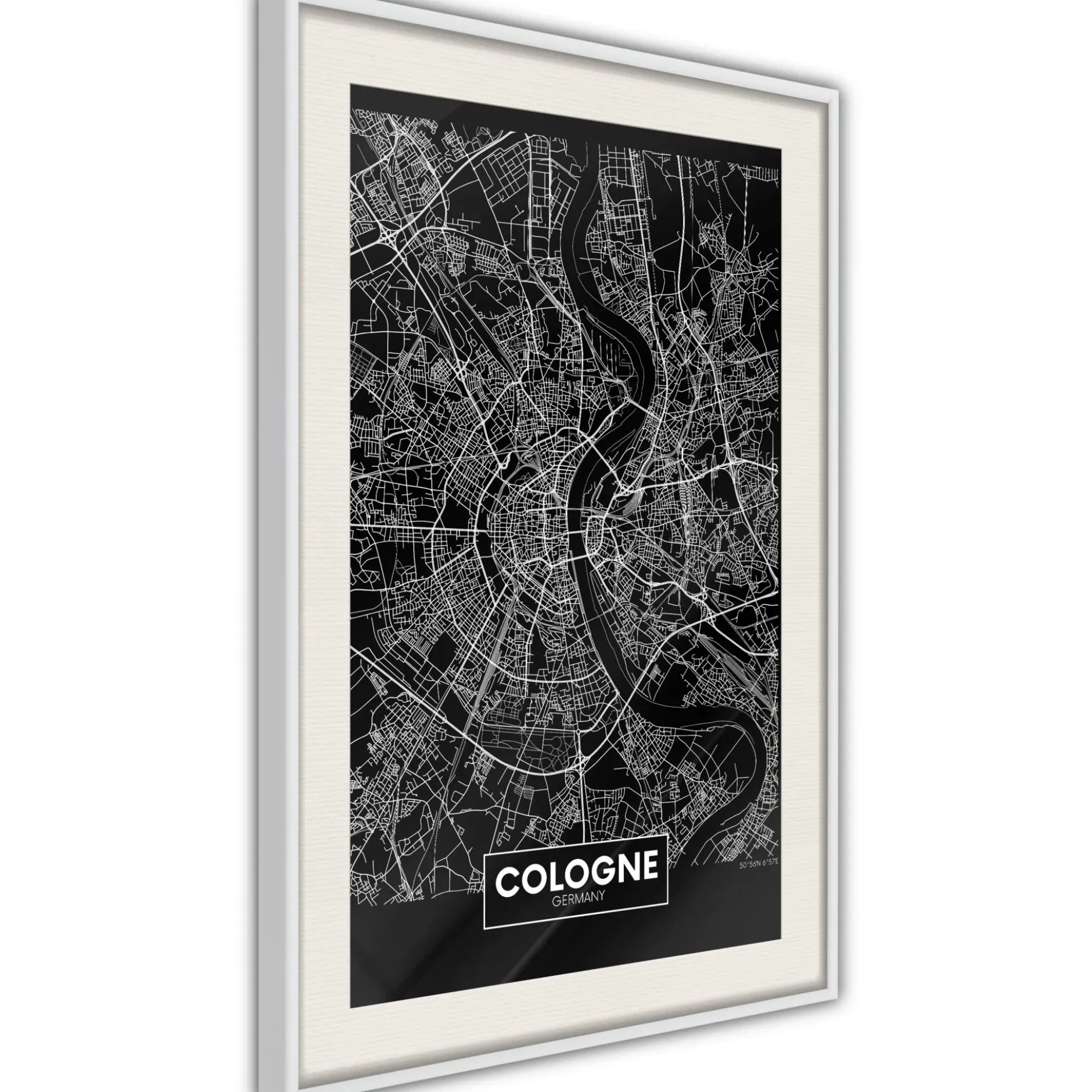 Poster 'City Map: Cologne (Dark)'
