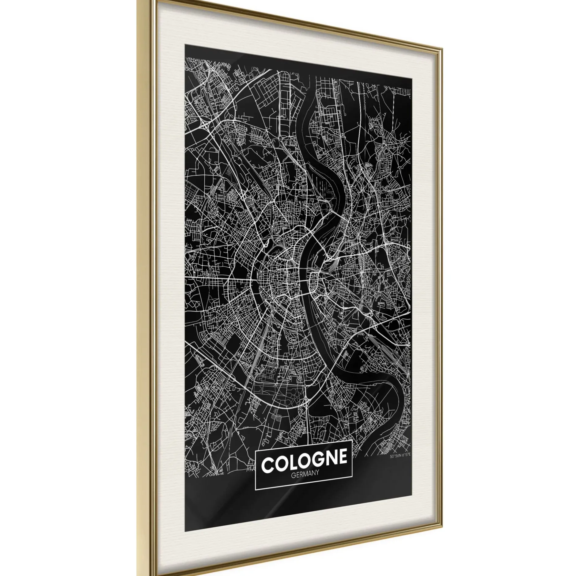 Poster 'City Map: Cologne (Dark)'