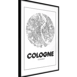 Poster 'City Map: Cologne (Round)'