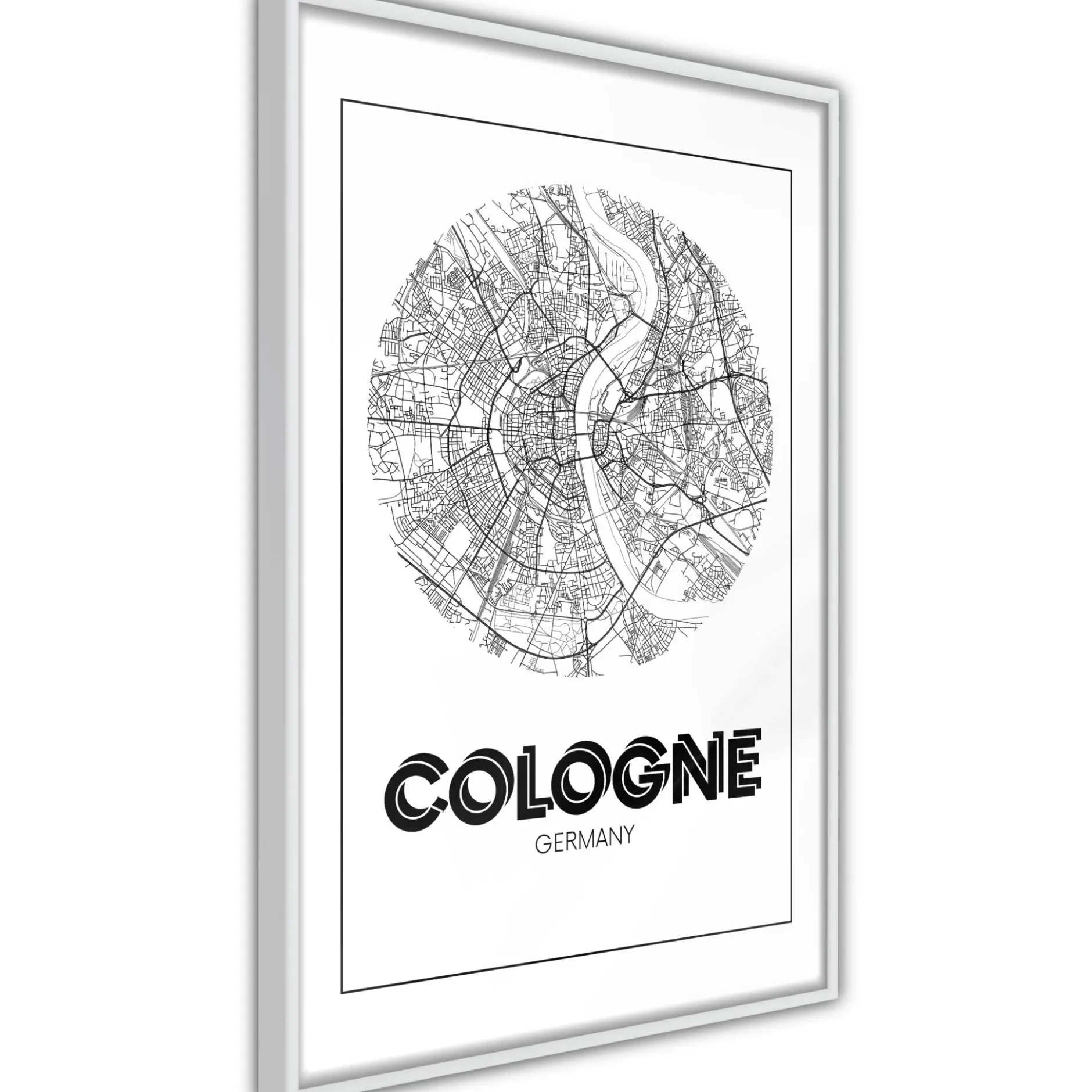 Poster 'City Map: Cologne (Round)'
