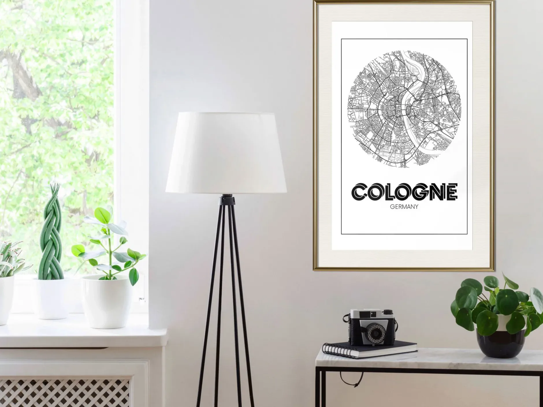 Poster 'City Map: Cologne (Round)'