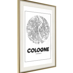 Poster 'City Map: Cologne (Round)'