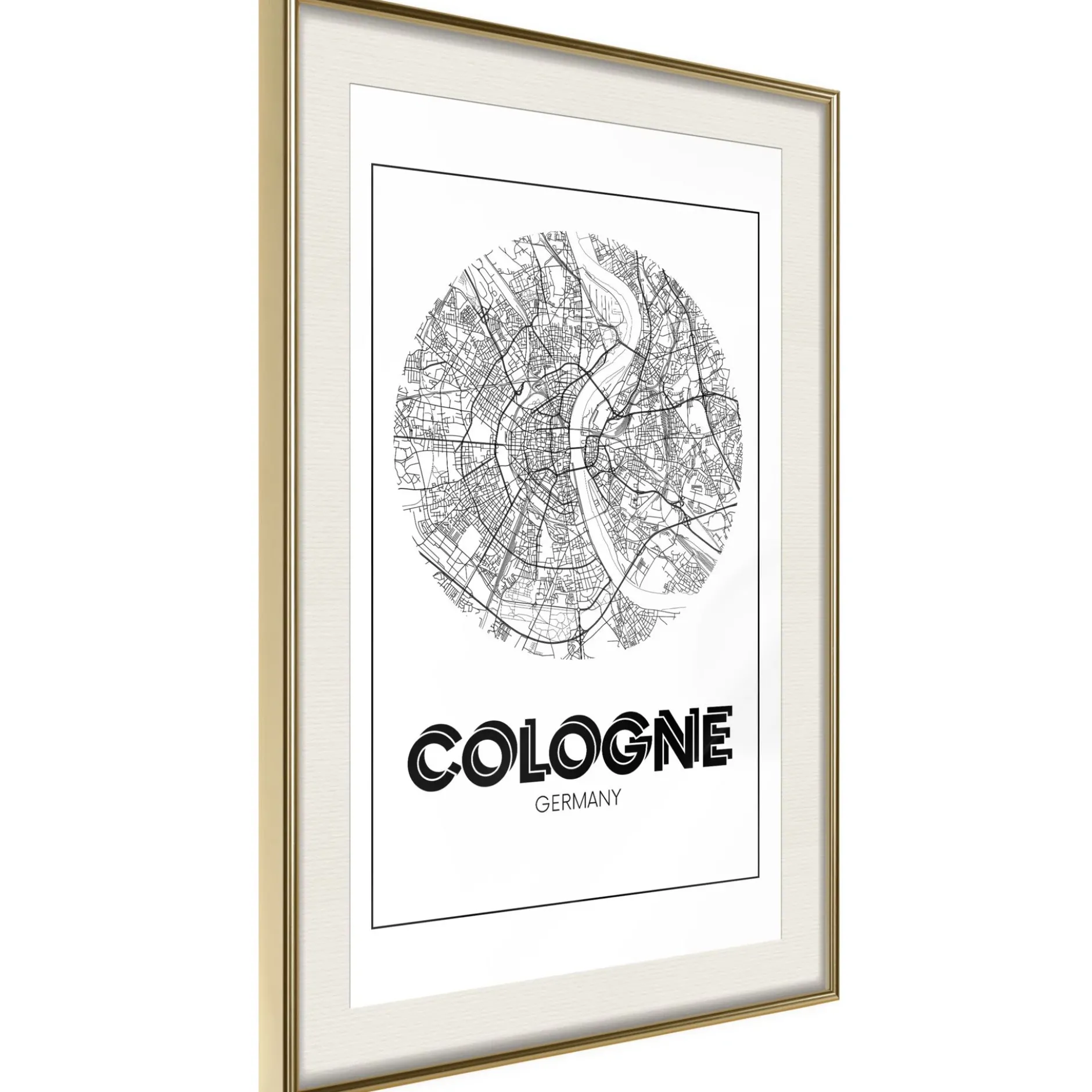 Poster 'City Map: Cologne (Round)'