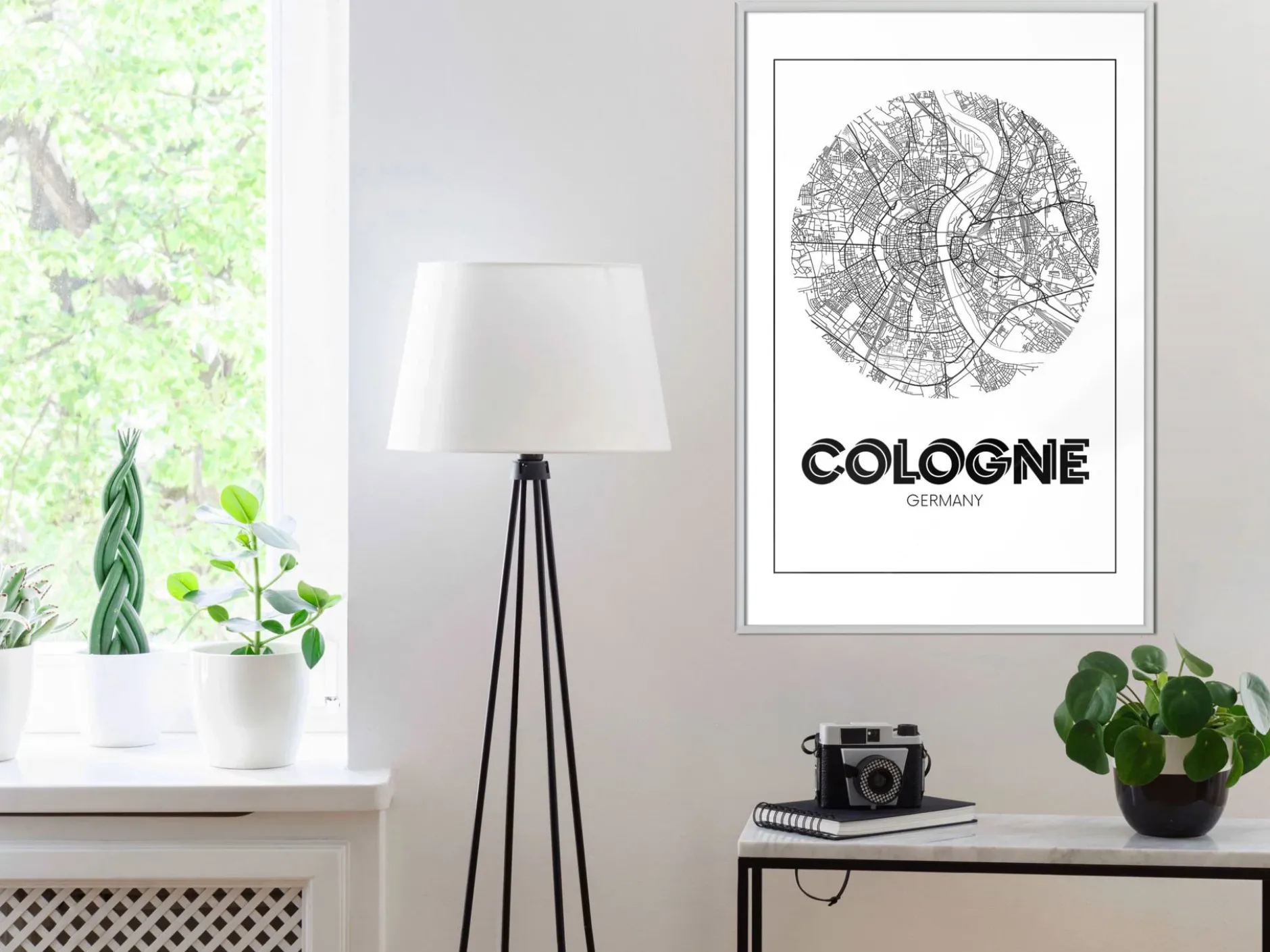 Poster 'City Map: Cologne (Round)'